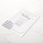 Disco Ball Silver Retro Wedding Folieneinladung (Gedreht)