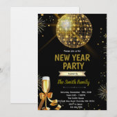 Disco Ball Silvester-Einladung Einladung (Vorne/Hinten)