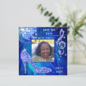 Disco Ball, Stiletto Save The Date (Stehend Vorderseite)