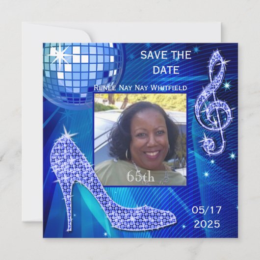 Disco Ball, Stiletto Save The Date (Vorderseite)