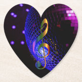 Disco Ball Treble Clef Untersetzer (Vorderseite)