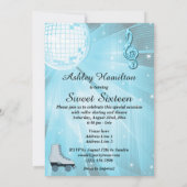 Disco-Ball und Roller-Skate 16 . Geburtstag Einladung (Rückseite)