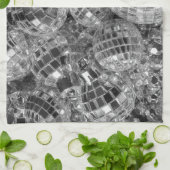 Disco-Ball verziert bezauberndes Schwarzweiss-Foto Handtuch (Gefaltet)