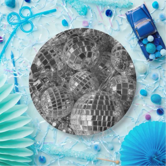 Disco-Ball-Verzierungen Pappteller (Party)