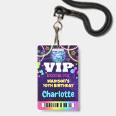 Disco Ball VIP Backstage Pass Geburtstag Lanyard Ausweis (Vorderseite mit Lanyard)