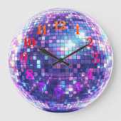 Disco Ball Wall Clock | Customizable  Große Wanduhr (Vorderseite)