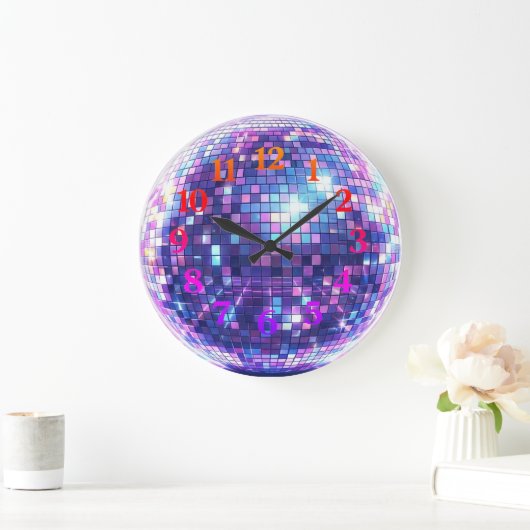 Disco Ball Wall Clock | Customizable  Große Wanduhr (Zuhause)