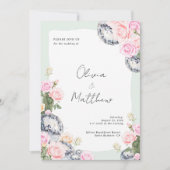 Disco Ball Wedding Einladung Blumengrün (Vorderseite)