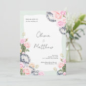 Disco Ball Wedding Einladung Blumengrün (Stehend Vorderseite)