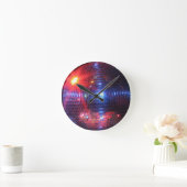 Disco ball with laser beams runde wanduhr (Zuhause)