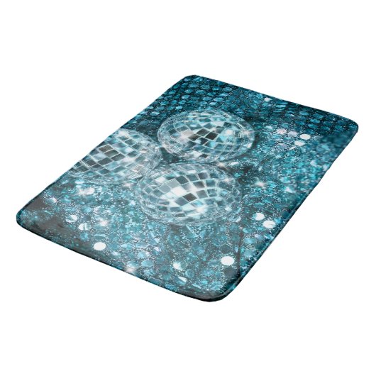 Disco Balls Glam #16 #retro #wall #art Badematte (Schrägansicht)