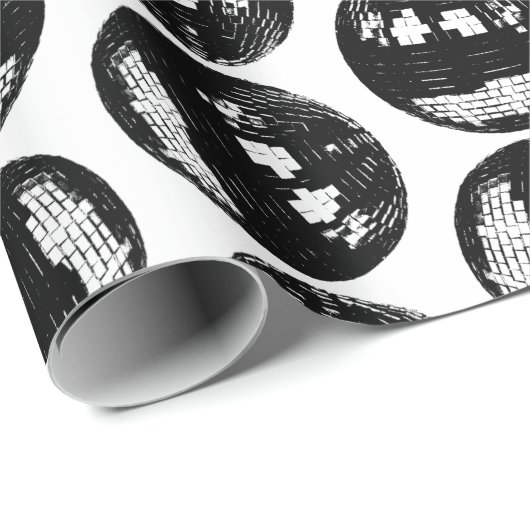 Disco Balls Mirror Ball Pattern CUSTOM BG FARBE Geschenkpapier (Rolleneckpunkt)
