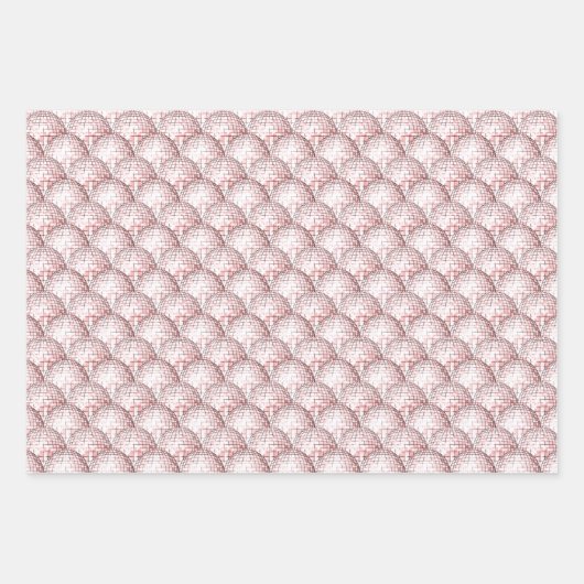 Disco Balls Silber Rosa und Gold Geschenkpapier Set (Vorderseite 2)