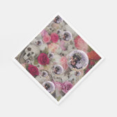 Disco Balls Skulpturen und Rose Serviette (Ecke)