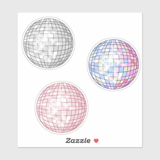 Disco Balls Sticker Set (Blatt)
