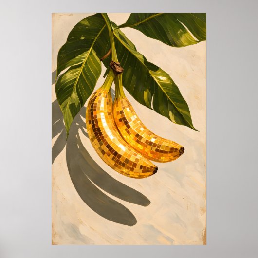 Disco-Banane-Poster, Retro-Funky-Frucht-Wandkunst Poster (Vorne)