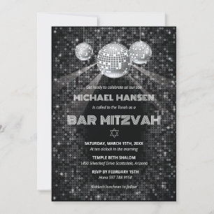 Disco Bar Mitzvah Einladung Tanzparty