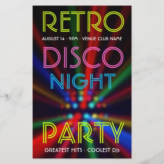 Disco Beams Lights Clubbing DJ Flyer (Vorne)