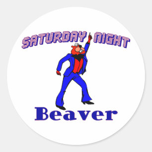 Disco Beaver Runder Aufkleber