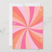 Disco Birthday Invite Girl, Retro Birthday Disco Einladung (Rückseite)