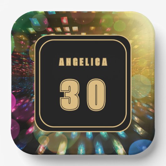 Disco Birthday Pappteller (Vorderseite)