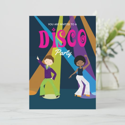 Disco Birthday Party - Einladung (Stehend Vorderseite)