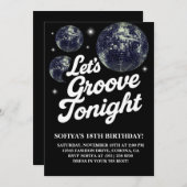 Disco Birthday Party Einladung, 70er Groovy Einladung (Vorne/Hinten)