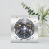Disco Birthday Party | Just Dance Disco Ball Party Einladung (Stehend Vorderseite)