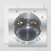 Disco Birthday Party | Just Dance Disco Ball Party Einladung (Vorderseite)