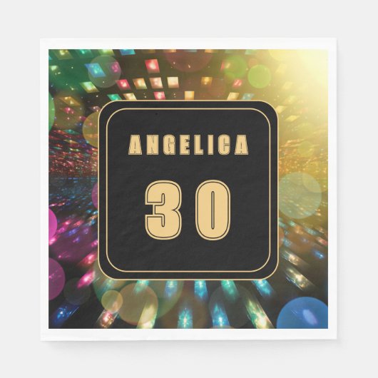 Disco Birthday Serviette (Vorderseite)