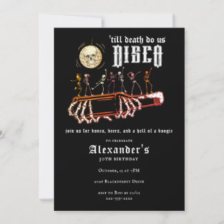 Disco Bis Zum Tod Totenkopf Knochen Biere Boogie G Einladung