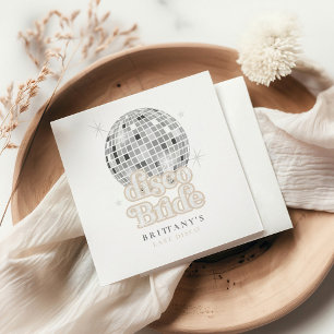 Disco-Braut Silber Retro Groovy-Brautjungfer-Party Serviette