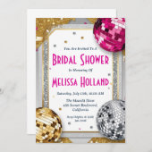 Disco-Brautdusche Einladung (Vorne/Hinten)