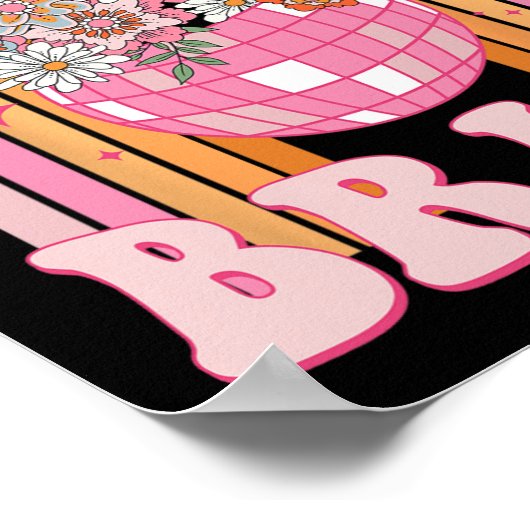 Disco Bride Bridesmaid Retro Rainbow Bachelorette Poster (Ecke)