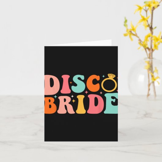 Disco Bride Future Frau Groovy Retro Bachelorette  Karte (Gelbe Blume)