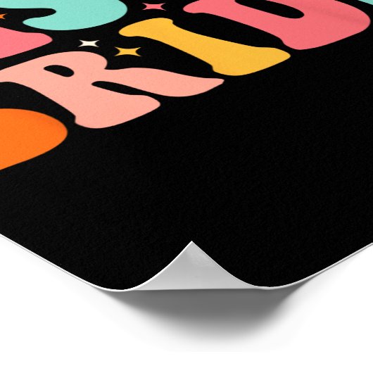 Disco Bride Future Frau Groovy Retro Bachelorette Poster (Ecke)