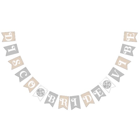 Disco Bride Vibe Silver Retro Brautparty Wimpelkette (Alle)