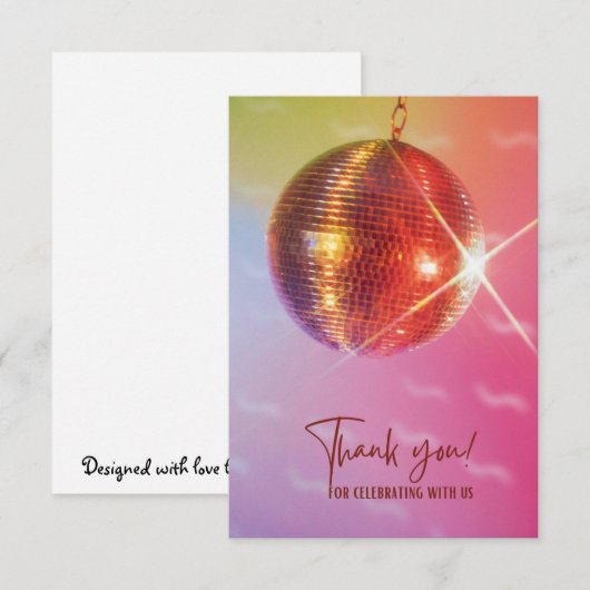 Disco Cards farbenfroh Danke Ball (Vorne/Hinten)