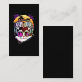 Disco Cat DJ Vaporwave Music Lover Visitenkarte (Vorne/Hinten)