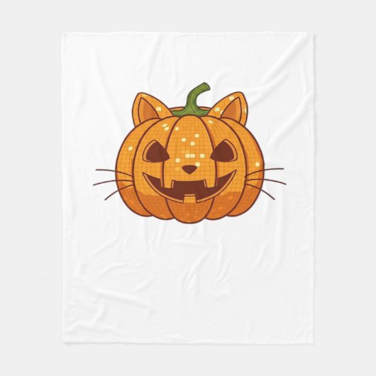 Disco Cat Jack o'Lantern Classic T - Shirt Fleecedecke (Vorderseite)