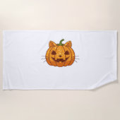 Disco Cat Jack o'Lantern Classic T - Shirt Strandtuch (Vorderseite)