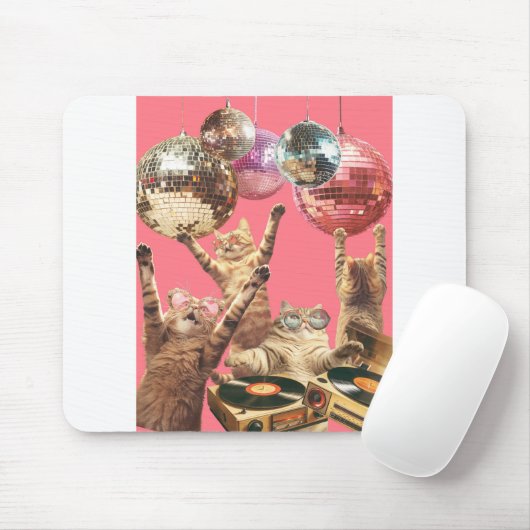 Disco Cat Mousepad (Mit Mouse)