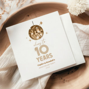 Disco Cheers 10 Jahre Hochzeitstag-Party Serviette