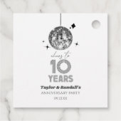 Disco Cheers 10 Years Wedding Anniversary Party Geschenkanhänger (Rückseite)