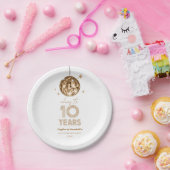 Disco Cheers 10 Years Wedding Anniversary Party Pappteller (Party)