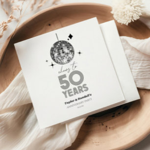 Disco Cheers 50 Jahre Hochzeitsjubiläumsfeier Serviette