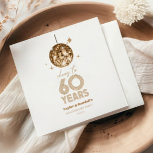 Disco Cheers 60 Jahre Hochzeit Jubiläumsfeier Serviette