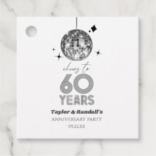 Disco Cheers 60 Years Wedding Anniversary Party Geschenkanhänger