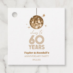 Disco Cheers 60 Years Wedding Anniversary Party Geschenkanhänger