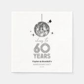 Disco Cheers 60 Years Wedding Anniversary Party Serviette (Vorderseite)